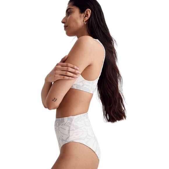 Madewell Reversible Bikini Set Abstract Flora Sz L NWT High Waist Beach Pool - Picture 7 of 16